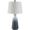SAFAVIEH Lighting Collection Narem Modern Contemporary Ombre White/ Blue 23-inch Bedroom Living Room Home Office Desk Nightstand Table Lamp (LED Bulb Included)