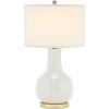 SAFAVIEH Lighting Collection Paris Modern Emerald Green Ceramic 28-inch Bedroom Living Room Home Office Desk Nightstand Table Lamp (LED Bulb Included)(Gray)
