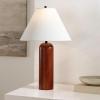 SAFAVIEH Lighting Collection Rennie Walnut 25-inch Table Lamp (LED Bulb Included)