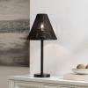 SAFAVIEH Lighting Collection Ricki Black Rattan 24-inch Table Lamp (LED Bulb Included)