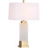 SAFAVIEH Lighting Collection Rozella Alabaster White/ Gold 30-inch Bedroom Living Room Home Office Desk Nightstand Table Lamp (LED Bulb Included)