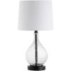 SAFAVIEH Lighting Collection Targari Black/ Clear Crystal 19-inch Bedroom Living Room Home Office Desk Nightstand Table Lamp (LED Bulb Included)