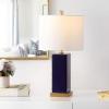 SAFAVIEH Lighting Collection Wendi Modern Navy Blue Ceramic 22-inch Bedroom Living Room Home Office Desk Nightstand Table Lamp (LED Bulb Included)