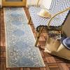 SAFAVIEH Washable Rug Outdoor Beach House Collection – 5’3″ x 7’6″, Cream & Beige, Non-Shedding & Easy to Clean, Ideal for Patio, Backyard, Mudroom (BHS174A)(Cream/Blue)