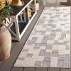 SAFAVIEH Washable Rug Outdoor Milos Collection – 5′ x 7’6″, Beige, Non-Shedding & Easy to Clean, Ideal for Patio, Backyard, Mudroom (MLO108B)(Beige/Grey)