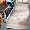 SAFAVIEH Washable Rug Outdoor Summer Collection – 5’3″ x 7’6″, Ivory & Red, Non-Shedding & Easy to Clean, Ideal for Patio, Backyard, Mudroom (SMR420A)(Ivory/Red)
