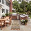 SAFAVIEH Washable Rug Outdoor Veranda Collection – 8′ x 11′, Beige & Grey, Non-Shedding & Easy to Clean, Ideal for Patio, Backyard, Mudroom (VER097-3413)(Green/Terracotta)