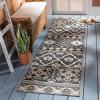 SAFAVIEH Washable Rug Outdoor Veranda Collection – 8′ x 11′, Beige & Grey, Non-Shedding & Easy to Clean, Ideal for Patio, Backyard, Mudroom (VER097-3413)(Grey/Beige)