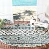 SAFAVIEH Washable Rug Outdoor Veranda Collection – 8′ x 11′, Beige & Grey, Non-Shedding & Easy to Clean, Ideal for Patio, Backyard, Mudroom (VER097-3413)(Turquoise/Blue)