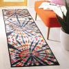 SAFAVIEH Washable Rug Paint Brush Collection – 5’5″ x 7’6″, Black & Coral, Slip Resistant & Easy to Clean, Ideal for Living Room, Bedroom, Nursery, Kids Playroom, Dining Space (PTB126F)(Black/Coral)