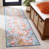 SAFAVIEH Washable Rug Paint Brush Collection – 5’5″ x 7’6″, Blush Pink & Green, Slip Resistant & Easy to Clean, Ideal for Living Room, Bedroom, Nursery, Kids Playroom, Dining Space (PTB158U)(Blush Pink/Green)