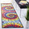 SAFAVIEH Washable Rug Paint Brush Collection – 5’5″ x 7’6″, Fuchsia & Yellow, Slip Resistant & Easy to Clean, Ideal for Living Room, Bedroom, Nursery, Kids Playroom, Dining Space (PTB127A)(Fuchsia/Yellow)