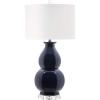Safavieh Lighting Collection Juniper Navy White and Navy Base Table Lamp(Navy)