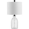 Safavieh Lighting Collection Nakula Clear Glass 23-inch Bedroom Living Room Home Office Desk Nightstand Table Lamp (LED Bulb Included)