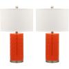 Safavieh Lighting Collection Roxanne Navy Table Lamp, Set of 2(Orange – Set of 2)