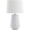 Safavieh Lighting Collection Stark Plated Silver 28-inch Bedroom Living Room Home Office Desk Nightstand Table Lamp (LED Bulb Included)(White)