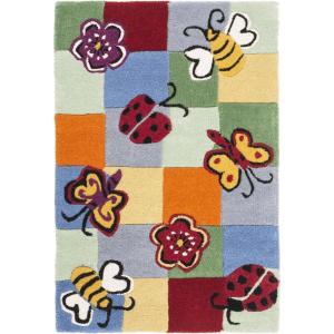 SAFAVIEH Kids Collection Area Rug – 5′ x 8′, Multi, Handmade Wool, Ideal for High Traffic Areas in Living Room, Bedroom (SFK753A)(Multi Color)
