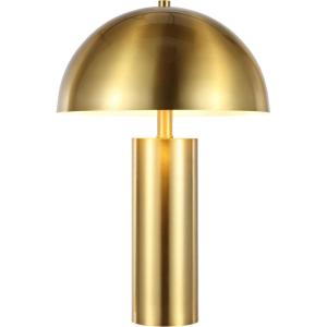 SAFAVIEH Lighting Collection – Iria Gold Dome Mushroom Table Lamp, Modern Metal Accent Lighting with LED Bulb Included, 21-Inch Tall (TBL4319A)