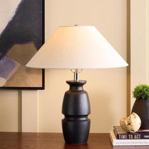 SAFAVIEH Lighting Collection – Nakia Wood Table Lamp, 22″ Decorative Accent Light with Fabric Shade, E26 Bulb Compatible (TBL2028A)(Dark Green)