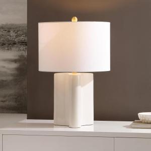 SAFAVIEH Lighting Collection Anessa Cream & Brass 23-inch Table Lamp for Bedroom, Living Room, Home Office, Desk, Nightstand (LED Bulb Included)(Cream/Brass)