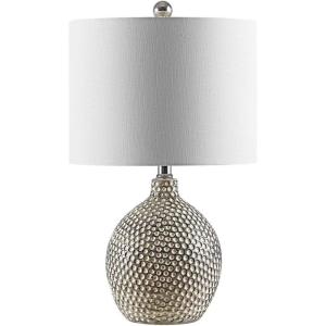 SAFAVIEH Lighting Collection Breeda Modern Contemporary Ivory / Silver Ceramic 19-inch Bedroom Living Room Home Office Desk Nightstand Table Lamp (LED Bulb Included)