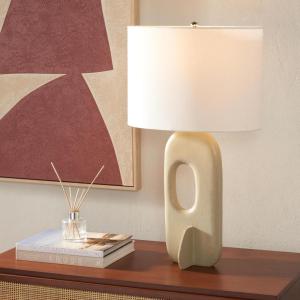 SAFAVIEH Lighting Collection Bryla Off-White 27-inch Table Lamp (LED Bulb Included)