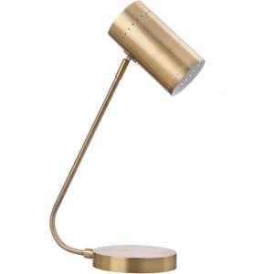 SAFAVIEH Lighting Collection Crane Brass Gold 23-inch Table Lamp with USB Charging Port (LED Bulb Included)(Gold)