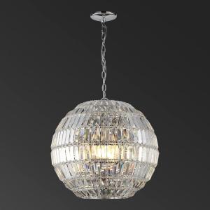 SAFAVIEH Lighting Collection Demarco Crystal 20-inch Diameter Adjustable Hanging Chandelier Light Fixture (LED Bulbs Included)