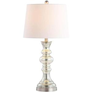 SAFAVIEH Lighting Collection Jaiden Modern Contemporary Farmhouse Silver 27-inch Bedroom Living Room Home Office Desk Nightstand Table Lamp (LED Bulb Included)(Mercury)