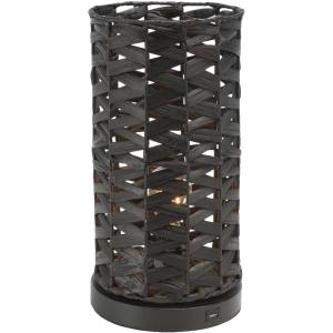 SAFAVIEH Lighting Collection Kirin Black Water Hyacinth 15-inch Table Lamp with USB Charging Port (LED Bulb Included)(Black)