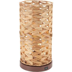 SAFAVIEH Lighting Collection Kirin Black Water Hyacinth 15-inch Table Lamp with USB Charging Port (LED Bulb Included)(Natural)