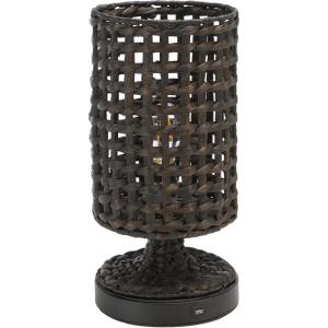 SAFAVIEH Lighting Collection Knowles Black Water Hyacinth 16-inch Table Lamp with USB Charging Port (LED Bulb Included)(Black)