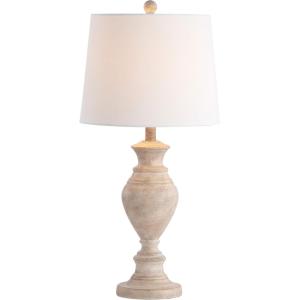 SAFAVIEH Lighting Collection Kyler Rustic Farmhouse Brown Wood Finish 28-inch Bedroom Living Room Home Office Desk Nightstand Table Lamp (LED Bulb Included)