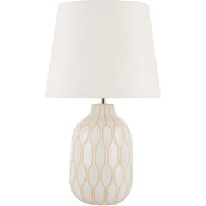 SAFAVIEH Lighting Collection Lansing White Ceramic 21-inch Table Lamp (LED Bulb Included)