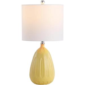 SAFAVIEH Lighting Collection Linnett Yellow 20-inch Bedroom Living Room Home Office Desk Nightstand Table Lamp (LED Bulb Included)(Yellow)