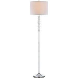 SAFAVIEH Lighting Collection Lombard Street Clear Crystal/ Chrome 60-inch Living Room Bedroom Home Office Standing Floor Lamp (LED Bulb Included)