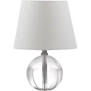 SAFAVIEH Lighting Collection Mable Modern Glam Clear Crystal 14-inch Bedroom Living Room Home Office Desk Nightstand Round Table Lamp (LED Bulb Included)