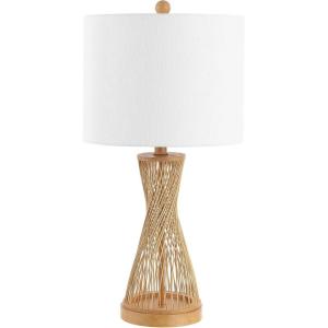 SAFAVIEH Lighting Collection Magnus Coastal Farmhouse Bamboo Natural 26-inch Bedroom Living Room Home Office Desk Nightstand Table Lamp (LED Bulb Included)