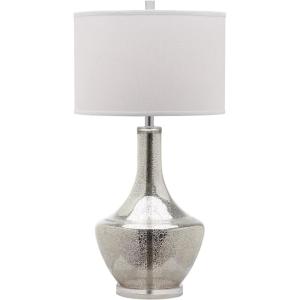 SAFAVIEH Lighting Collection Mercury Silver Glass 35-inch Bedroom Living Room Home Office Desk Nightstand Table Lamp (LED Bulb Included)(Silver)