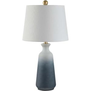 SAFAVIEH Lighting Collection Narem Modern Contemporary Ombre White/ Blue 23-inch Bedroom Living Room Home Office Desk Nightstand Table Lamp (LED Bulb Included)