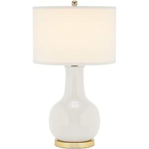 SAFAVIEH Lighting Collection Paris Modern Emerald Green Ceramic 28-inch Bedroom Living Room Home Office Desk Nightstand Table Lamp (LED Bulb Included)(Gray)