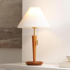 SAFAVIEH Lighting Collection Ronny Wood Finish 23-inch Table Lamp (LED Bulb Included)