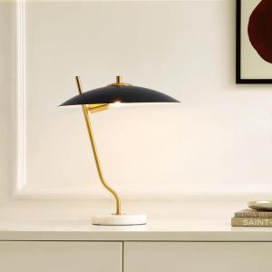 SAFAVIEH Lighting Collection Studio Black/Brass 16-inch Table Lamp (LED Bulb Included)