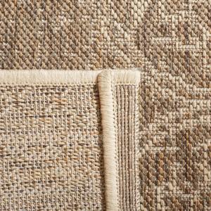 SAFAVIEH Washable Rug Outdoor Beach House Collection – 5’3″ x 7’6″, Cream & Beige, Non-Shedding & Easy to Clean, Ideal for Patio, Backyard, Mudroom (BHS174A)(Cream/Beige)