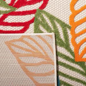 SAFAVIEH Washable Rug Outdoor Cabana Collection – 9′ x 12′, Ivory & Green, Non-Shedding & Easy to Clean, Ideal for Patio, Backyard, Mudroom (CBN399A)(Ivory/Green)