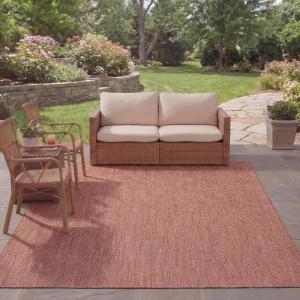 SAFAVIEH Washable Rug Outdoor Courtyard Collection – 8′ x 10′, Red & Beige, Non-Shedding & Easy Cleaning, Ideal for Patio, Backyard, Mudroom (CYS8521-365)