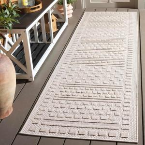 SAFAVIEH Washable Rug Outdoor Milos Collection – 5′ x 7’6″, Beige, Non-Shedding & Easy to Clean, Ideal for Patio, Backyard, Mudroom (MLO110B)(Beige)