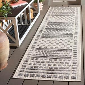 SAFAVIEH Washable Rug Outdoor Milos Collection – 5′ x 7’6″, Beige, Non-Shedding & Easy to Clean, Ideal for Patio, Backyard, Mudroom (MLO110B)(Beige/Grey)