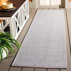 SAFAVIEH Washable Rug Outdoor Sisal All-Weather Collection – 9′ x 12′, Ivory, Non-Shedding & Easy to Clean, Ideal for Patio, Backyard, Mudroom (SAW640A)(Light Grey)