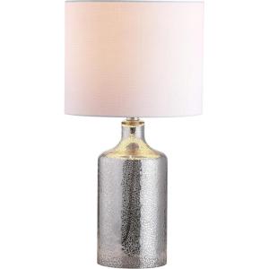 Safavieh Lighting Collection Danaris Silver/ Ivory 19-inch Bedroom Living Room Home Office Desk Nightstand Table Lamp (LED Bulb Included)